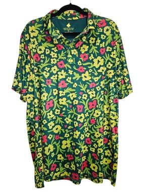 Pins & Aces Men XL Extra Large Green Polo Shirt Augusta Masters Limited Ed Golf
